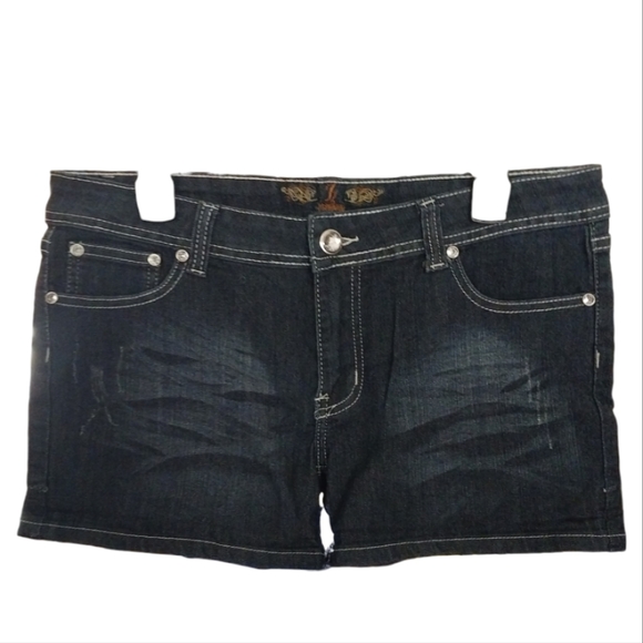 JZ Premium Denim Shorts. Bling pockets with rhinestone diamond button. Sz 15 Jrs - Picture 2 of 7